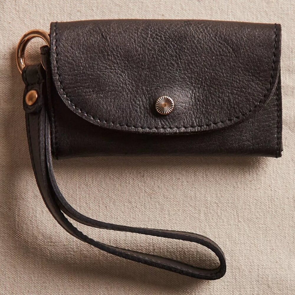 NWT Free People Leather Bag Lanyard in Black